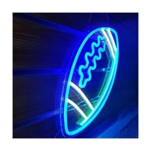 Letreros de neón azules con forma de fútbol para_2