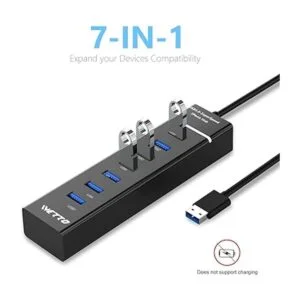 Hub USB 3.0 de 7 puertos Hub USB de datos IVETTO con_3