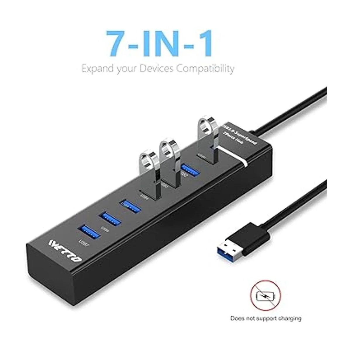 Hub USB 3.0 de 7 puertos Hub USB de datos IVETTO con_3