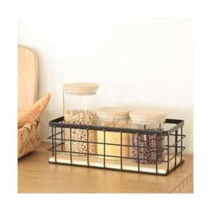 Dicunoy Juego de 2 cestas pequeñas de alambre cubos de_7