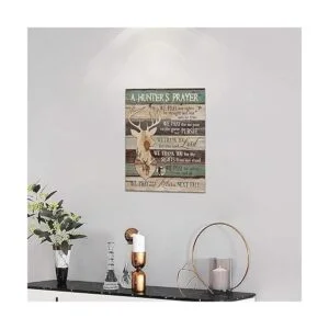 A Hunters Prayer Arte de pared de ciervo con frase en_3