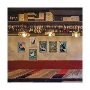 Cartel de metal con diseño de piloto fácil de distraer_2