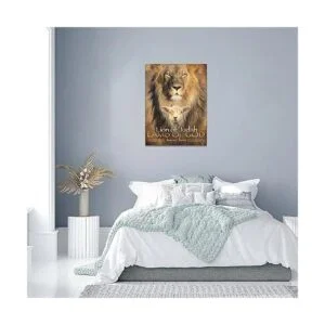Lienzo enmarcado de león de Judá cordero de Dios_7