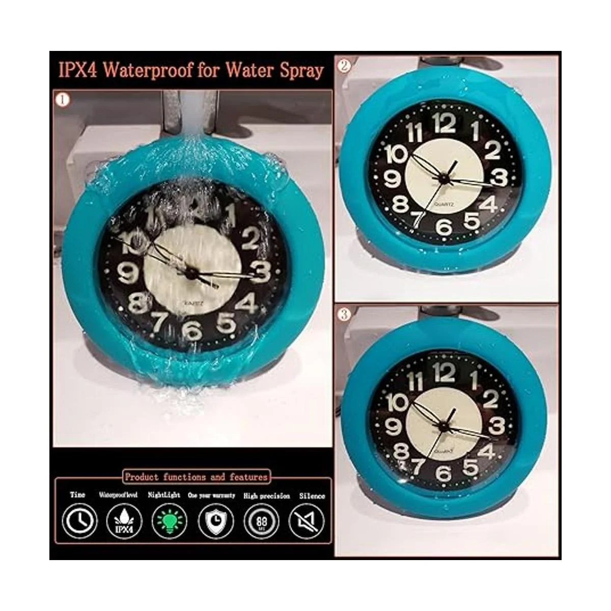 LXSZRPH Reloj de ducha luminoso de baño de pared_3
