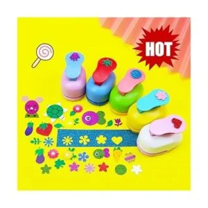 Regilt Juego de 6 perforadoras de papel con 10 papeles de_7