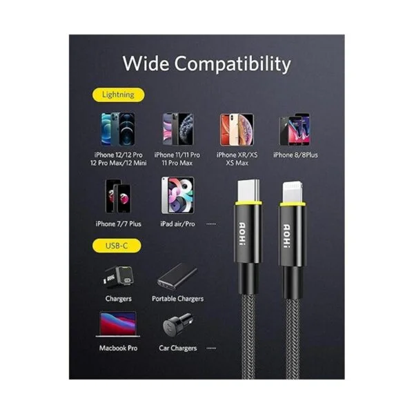 AOHI Magline Cable de carga de nailon de 6 pies 3A para_3