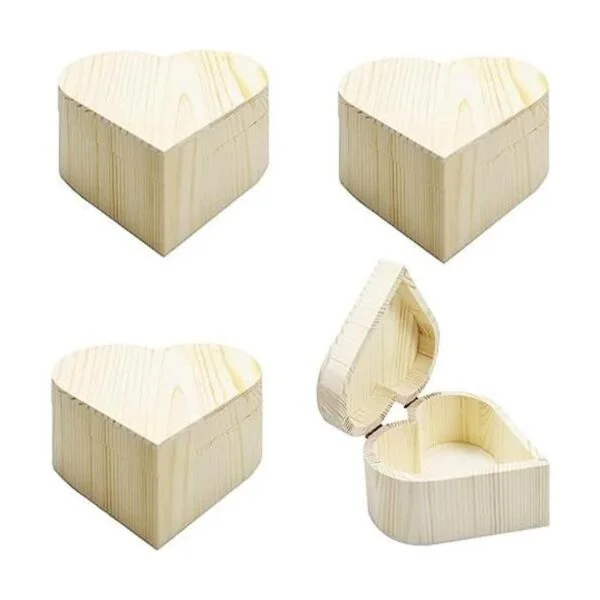 Chris.W Caja de madera sin terminar con forma de corazón_1