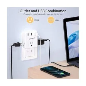 Adaptador de 3 puntas a 2 puntas 2 unidades LENCENT 3_2