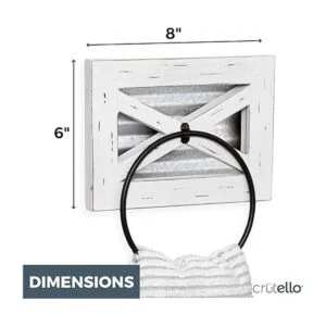 Crutello Toallero de mano rústico para baño con respaldo_2