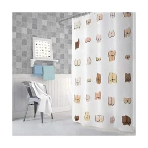 JAWO Divertida cortina de ducha para baño divertido juego_3