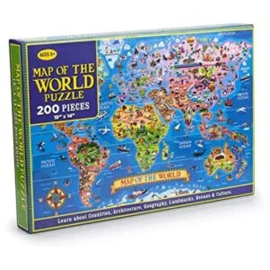 MAZYPO Rompecabezas de 200 piezas de mapa mundial de_1