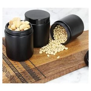 Cornucopia Tarros de vidrio con revestimiento negro de 8_2