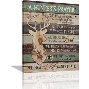 A Hunters Prayer Arte de pared de ciervo con frase en_1