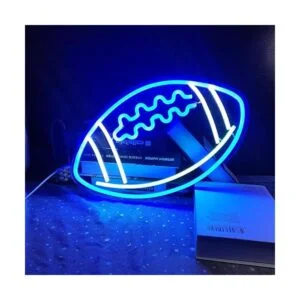 Letreros de neón azules con forma de fútbol para_5