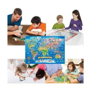 MAZYPO Rompecabezas de 200 piezas de mapa mundial de_3