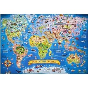 MAZYPO Rompecabezas de 200 piezas de mapa mundial de_2