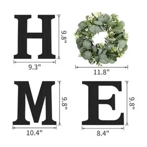 Cartel colgante de madera con letras en inglés HOME_5