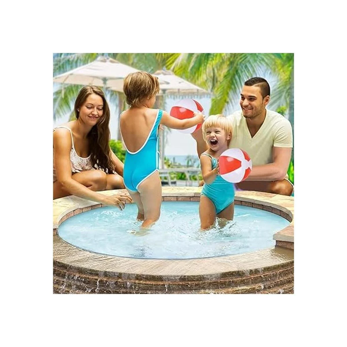 ArtCreativity Pelotas de playa rojas y blancas de 10_5