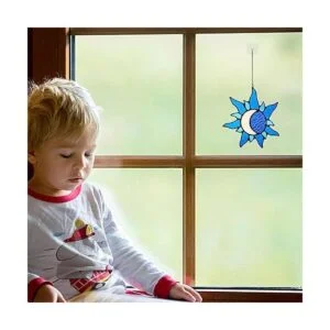 HAOSUM Colgantes de ventana de sol y luna decoración de_2