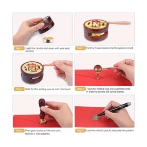 Kit de sello de cera con caja de regalo kit de sellado de_4