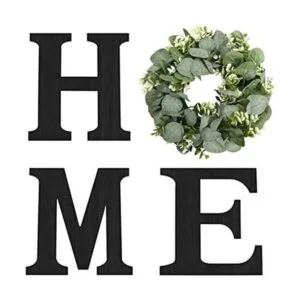 Cartel colgante de madera con letras en inglés HOME_1