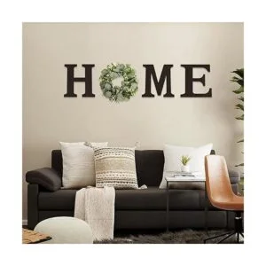 Cartel colgante de madera con letras en inglés HOME_7