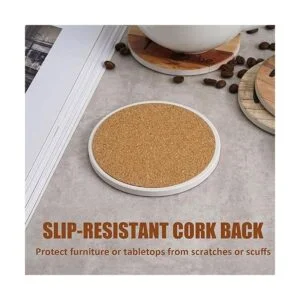 Posavasos para bebidas rústicas de piedra de corcho juego_4