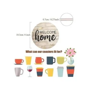 Posavasos para bebidas rústicas de piedra de corcho juego_3