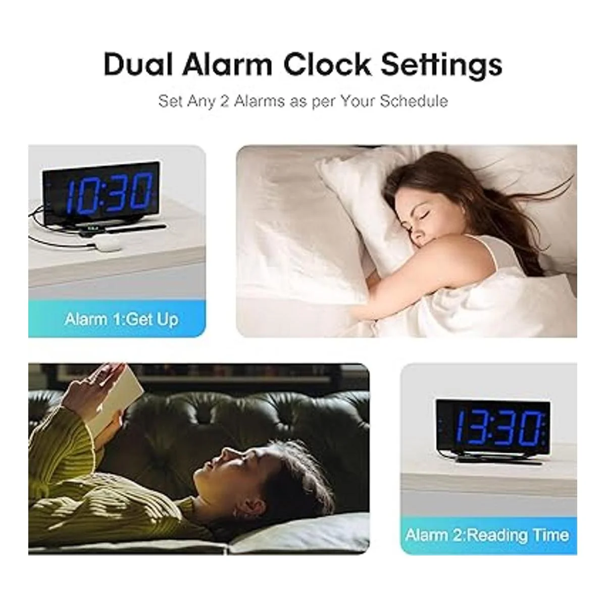 Reloj despertador digital para dormitorio mesita de_5