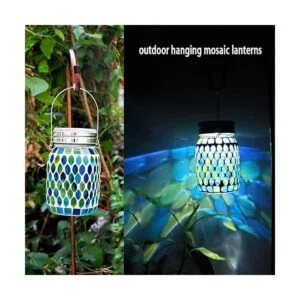 Faroles solares de mosaico luces colgantes para_4