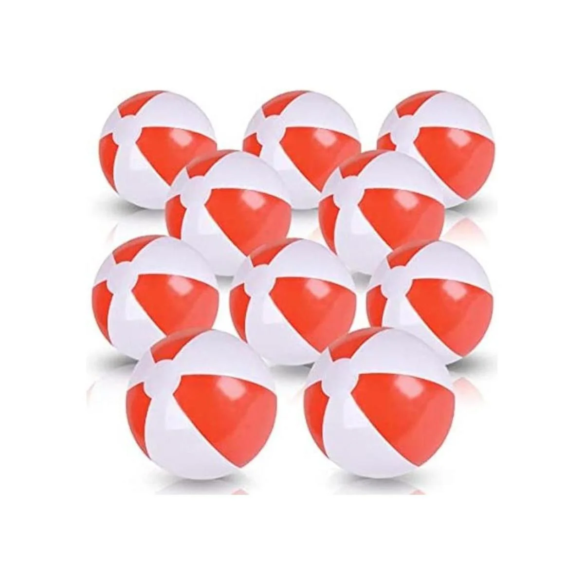 ArtCreativity Pelotas de playa rojas y blancas de 10_1