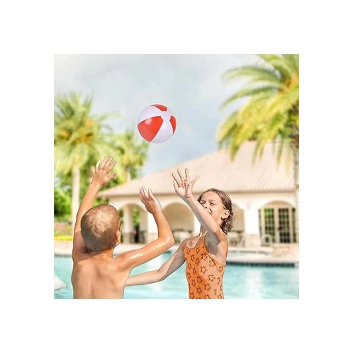 ArtCreativity Pelotas de playa rojas y blancas de 10_6