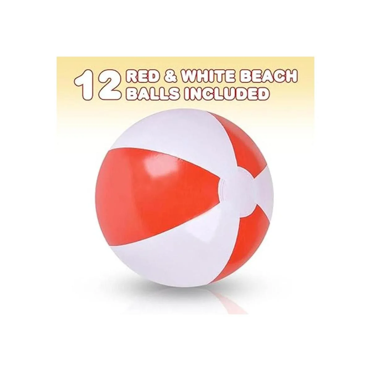 ArtCreativity Pelotas de playa rojas y blancas de 10_2