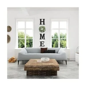 Cartel colgante de madera con letras en inglés HOME_2