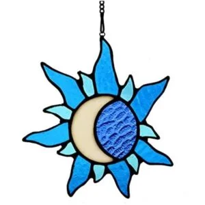 HAOSUM Colgantes de ventana de sol y luna decoración de_1