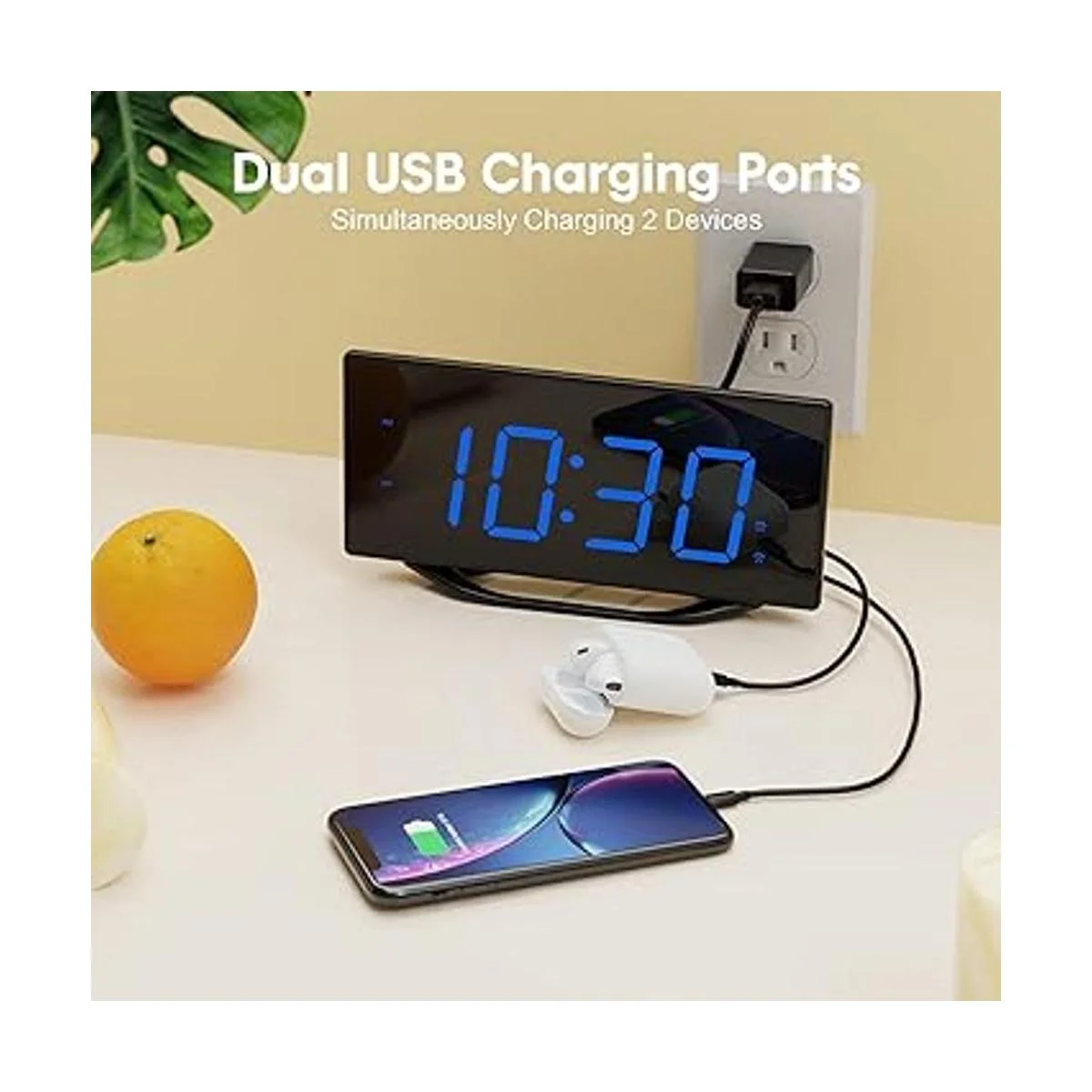 Reloj despertador digital para dormitorio mesita de_3