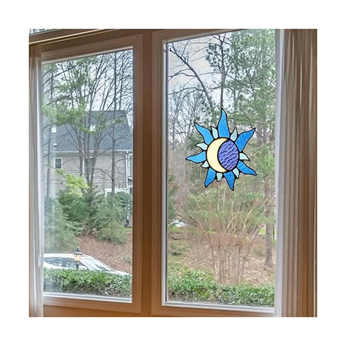 HAOSUM Colgantes de ventana de sol y luna decoración de_3