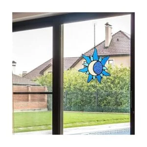 HAOSUM Colgantes de ventana de sol y luna decoración de_4