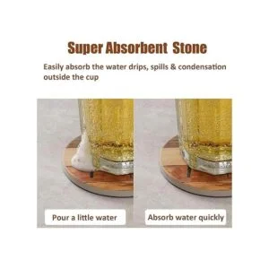 Posavasos para bebidas rústicas de piedra de corcho juego_2