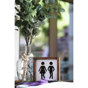 Lavender Inspired Farmhouse Letreros de baño para_3