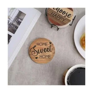 Posavasos para bebidas rústicas de piedra de corcho juego_6