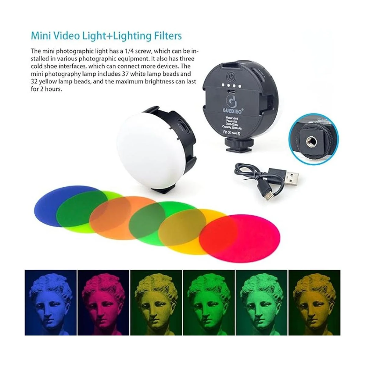 Kit de micrófono de vídeo para smartphone con luz LED_2