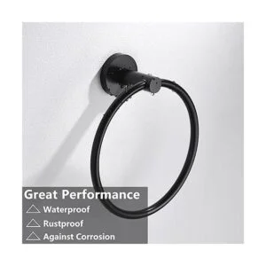 Soporte de papel higiénico negro mate y soporte para_5