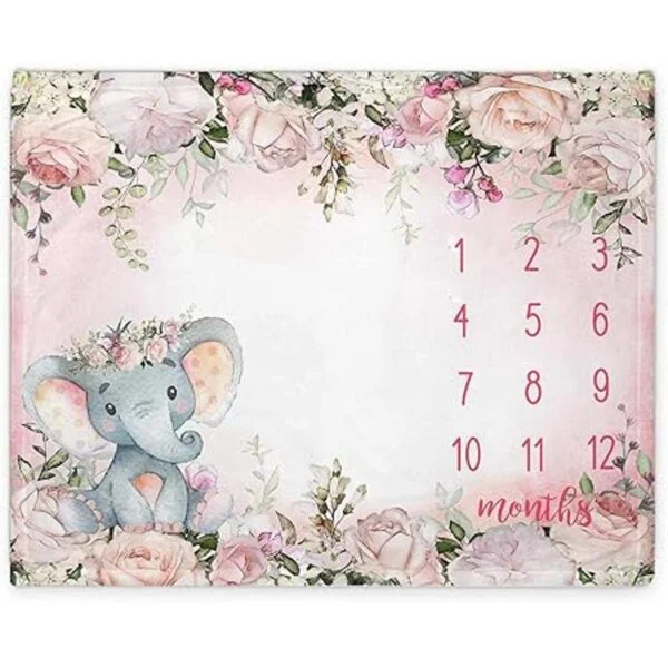 Popfavors Yuzioey Manta mensual para bebé niña diseño de_2