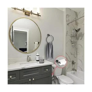 Soporte de papel higiénico negro mate y soporte para_2