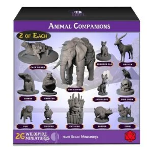 26 minis de animales para miniaturas DND de 1.102 in sin_1