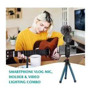 Kit de micrófono de vídeo para smartphone con luz LED_4