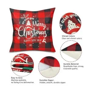 ButyHome Juego de 4 fundas de almohada de Navidad de 18 x_3