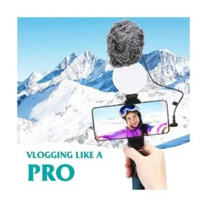 Kit de micrófono de vídeo para smartphone con luz LED_7