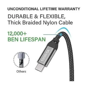 Cable USBC a USBC de 20 pies 100 W5A cable de carga_6